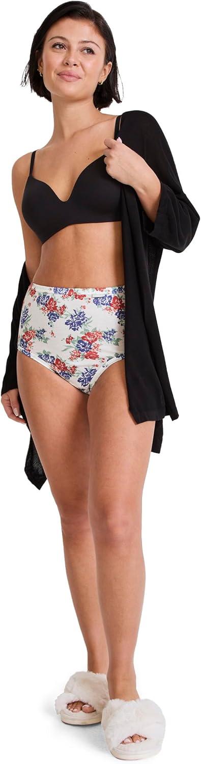 imageJockey Womens Underwear Elance Brief 3 PackFuture DuskGrape Brush DotFloral Wallpaper