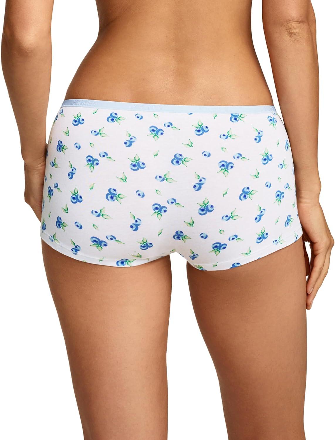 imageJockey Womens Underwear Organic Cotton Stretch BoyshortBlueberry Pop