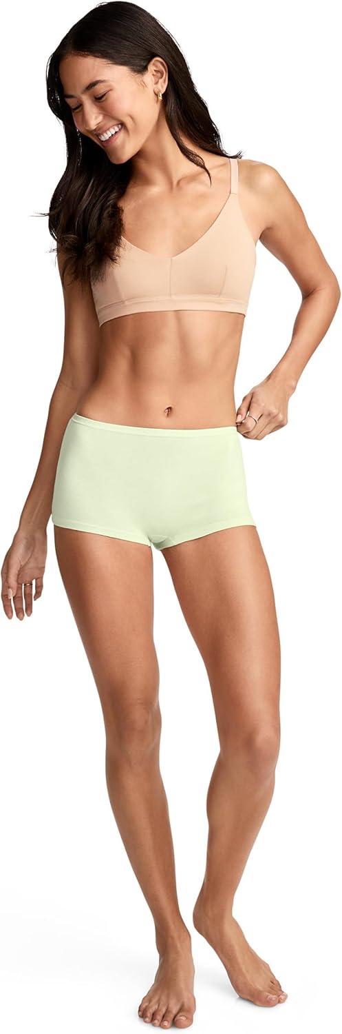 imageJockey Womens Underwear Organic Cotton Stretch BoyshortFrothy Mint