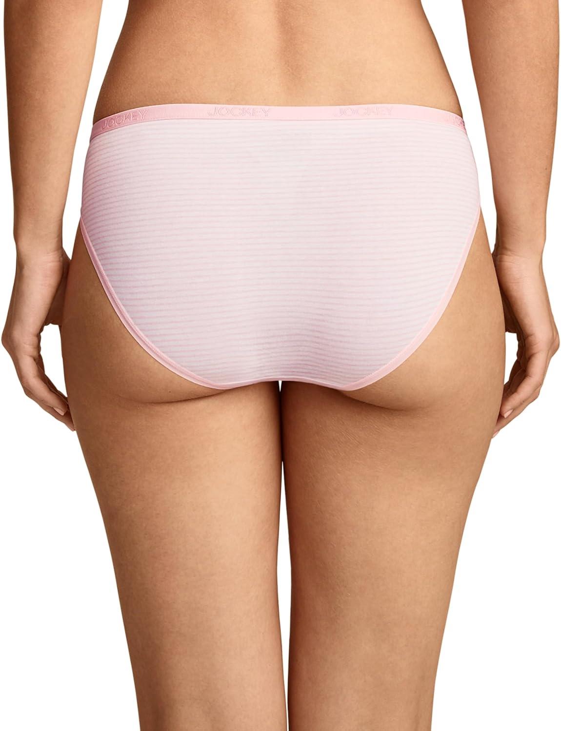 imageJockey Womens Underwear Organic Cotton Stretch Logo Bikini 3 PackTidal Blush