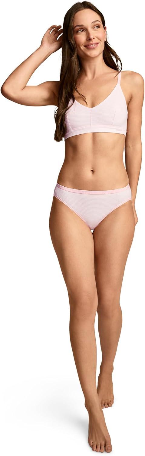 imageJockey Womens Underwear Organic Cotton Stretch Logo Bikini 3 PackTidal Blush