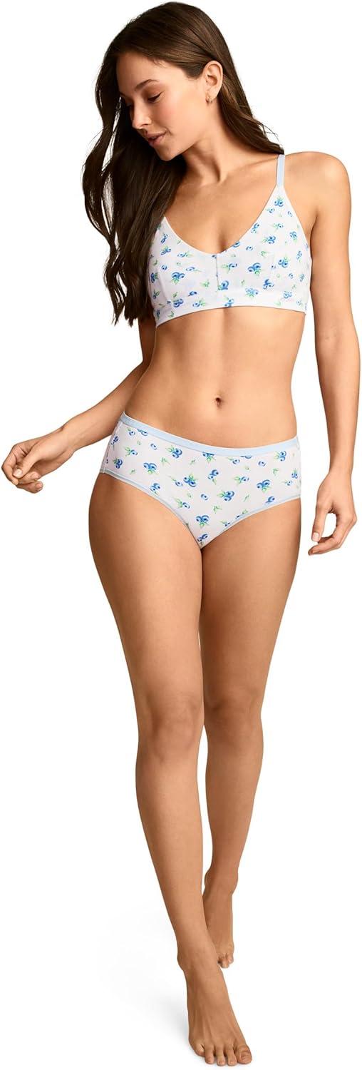 imageJockey Womens Underwear Organic Cotton Stretch Logo Hipster 3 PackBerry Bliss