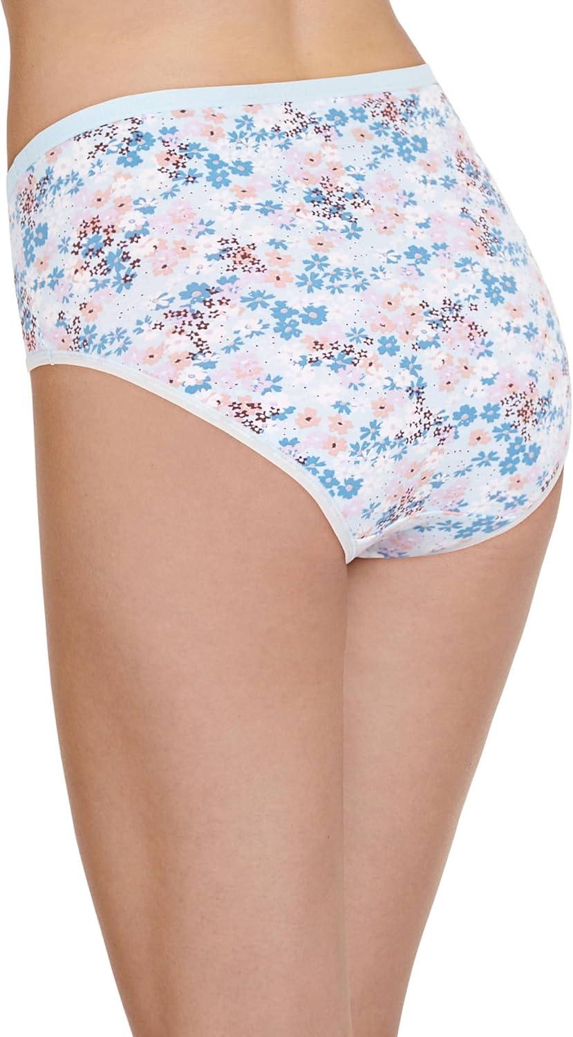 imageJockey Womens Underwear Organic Cotton Stretch Logo Hipster 3 PackInkwellDitsy Floral BlueGrey Heather