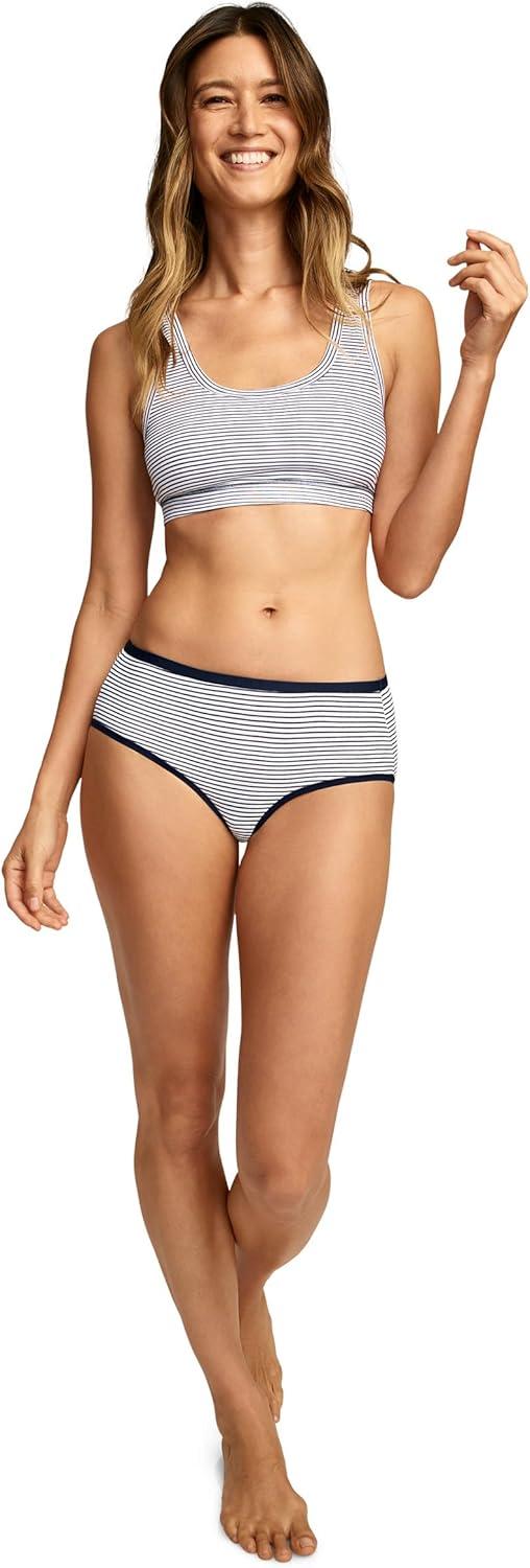 imageJockey Womens Underwear Organic Cotton Stretch Logo Hipster 3 PackJockey Stripe