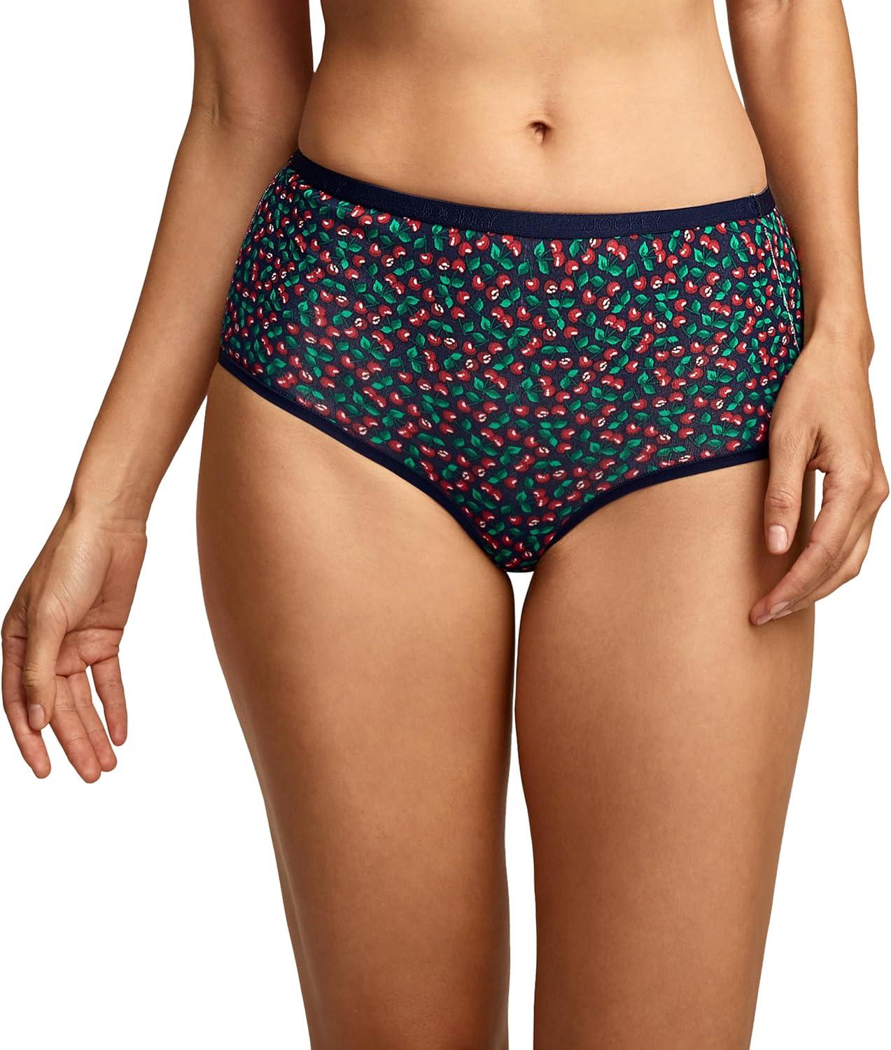 imageJockey Womens Underwear Organic Cotton Stretch Logo Modern Brief 3 PackFresh Cherries