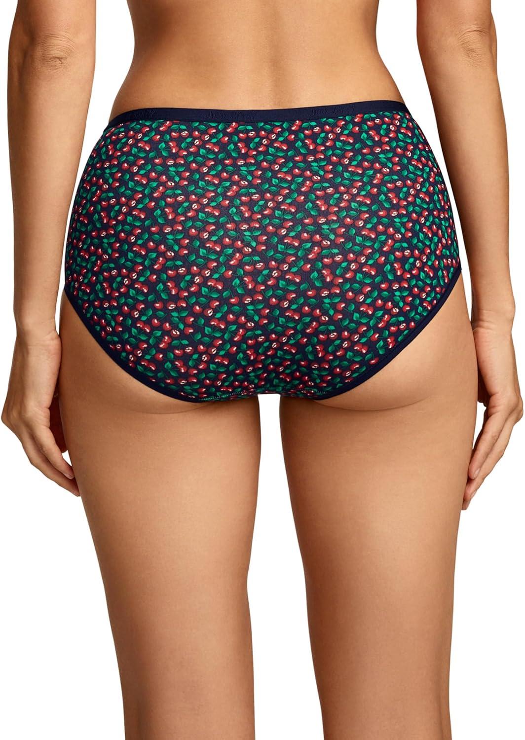 imageJockey Womens Underwear Organic Cotton Stretch Logo Modern Brief 3 PackFresh Cherries