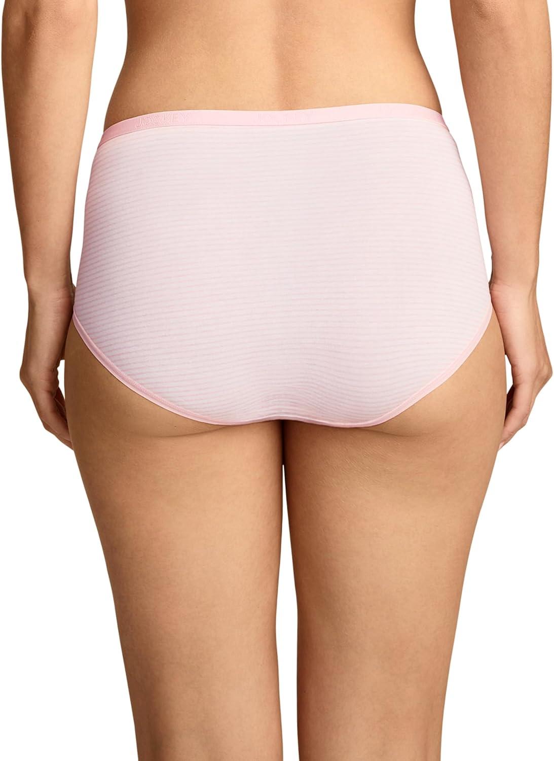 imageJockey Womens Underwear Organic Cotton Stretch Logo Modern Brief 3 PackTidal Blush