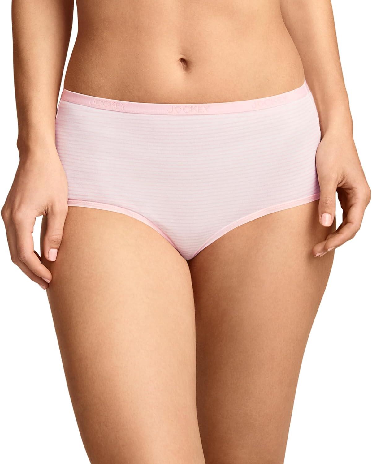 imageJockey Womens Underwear Organic Cotton Stretch Logo Modern Brief 3 PackTidal Blush