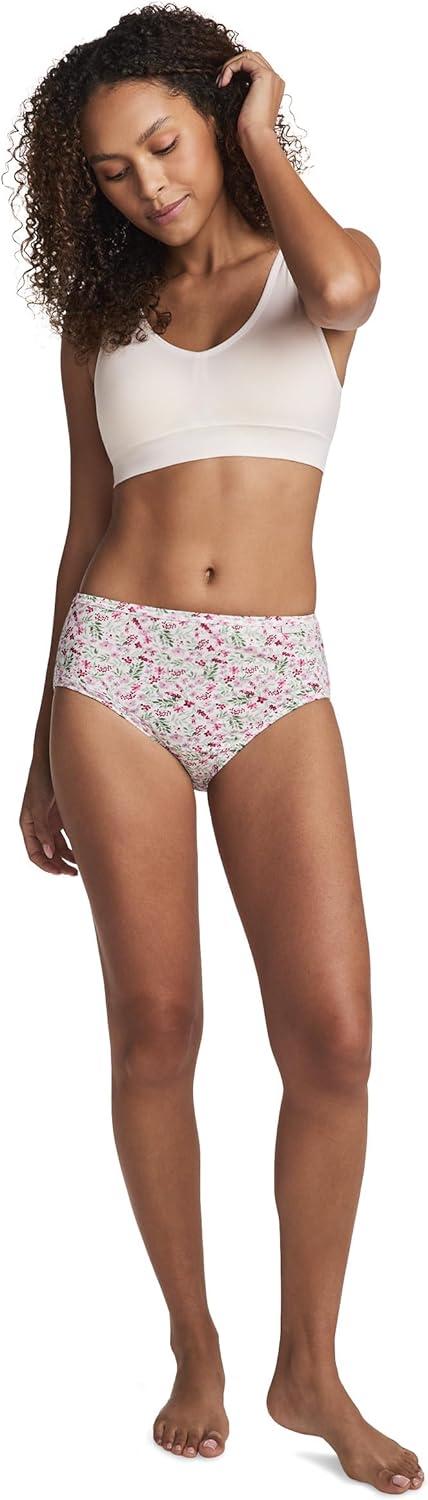 imageJockey Womens Underwear Plus Size Elance Hipster 3 PackPressed Petals