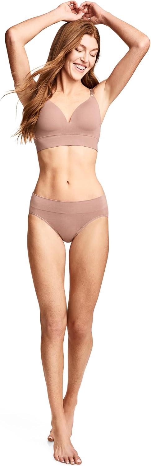 imageJockey Womens Underwear Seamfree Comfort Waist HiCutAlmond