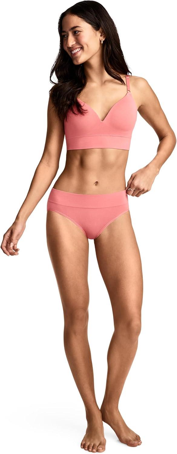 imageJockey Womens Underwear Seamfree Comfort Waist HiCutCoral Pink