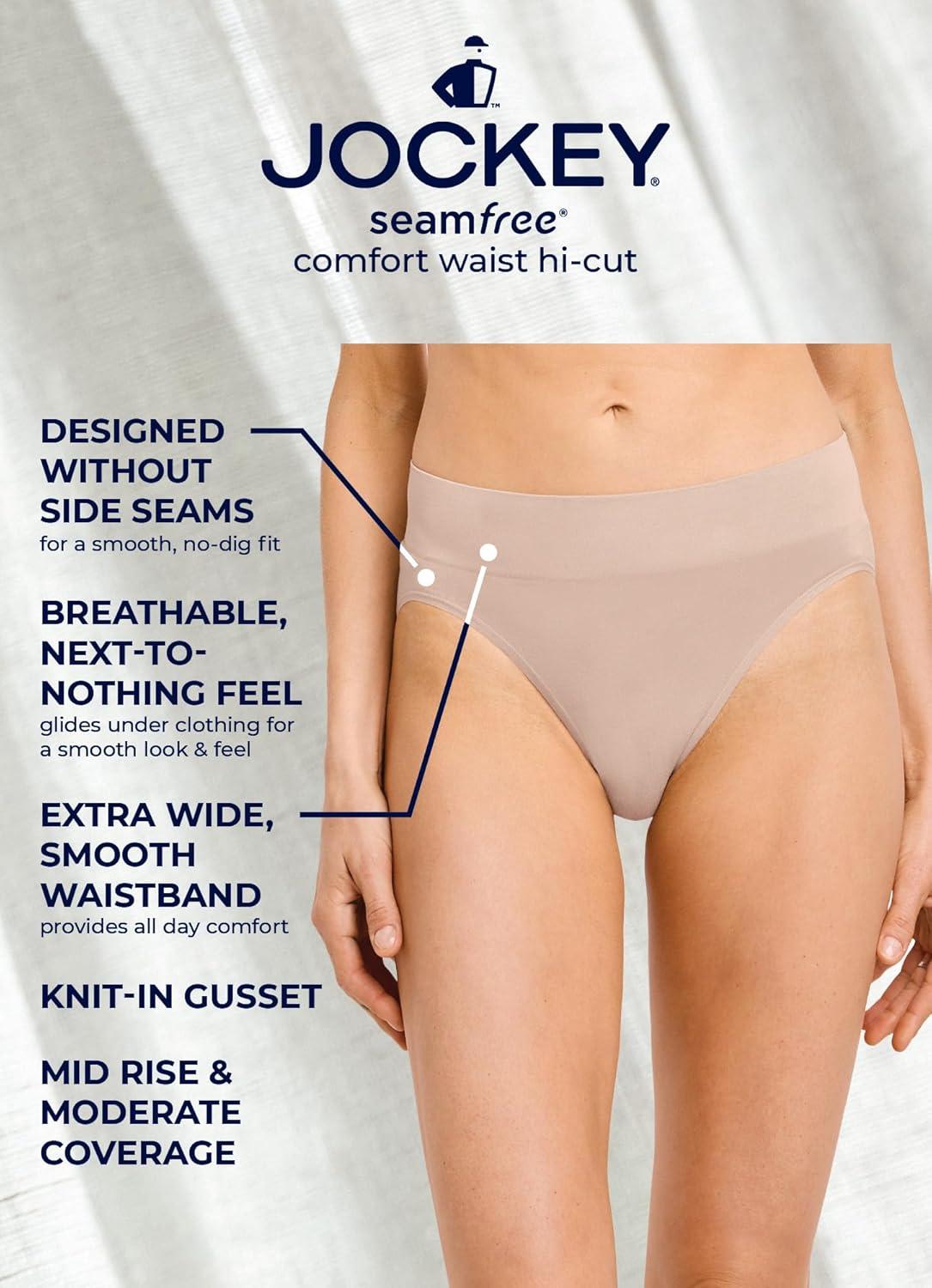 imageJockey Womens Underwear Seamfree Comfort Waist HiCutPeach Smoothie