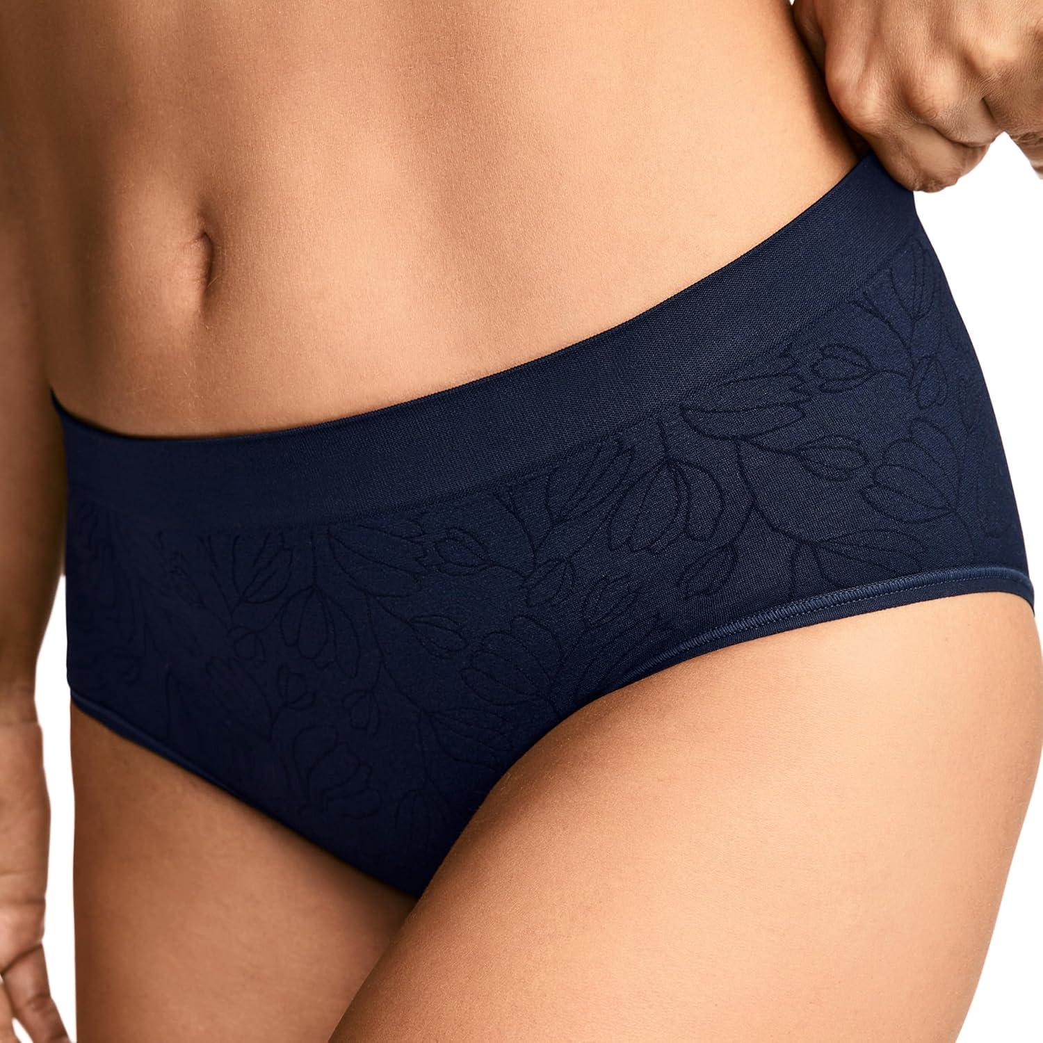 imageJockey Womens Underwear Seamfree HipsterBlue Jacquard