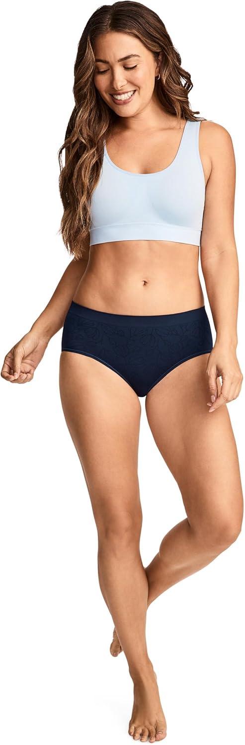 imageJockey Womens Underwear Seamfree HipsterBlue Jacquard