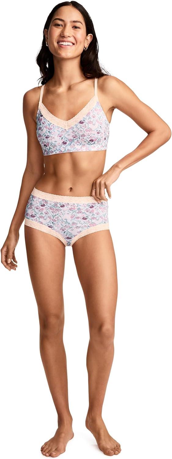 imageJockey Womens Underwear Soft Stretch Lace Microfiber BriefFlower Field