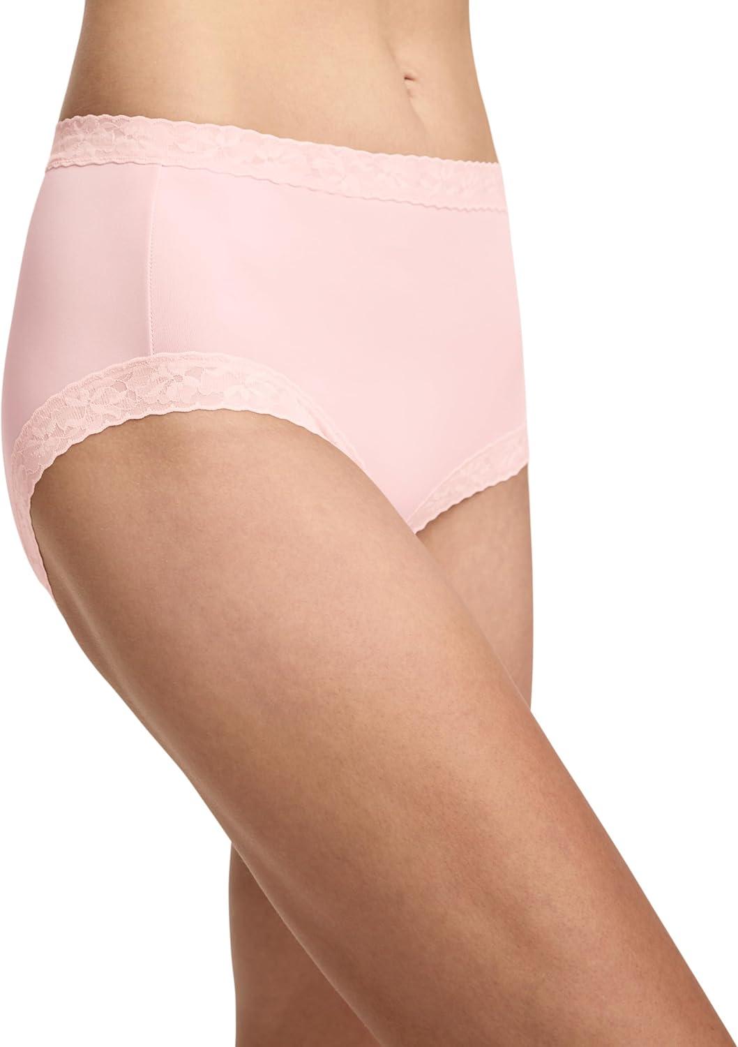 imageJockey Womens Underwear Soft Stretch Lace Microfiber BriefPink Shadow