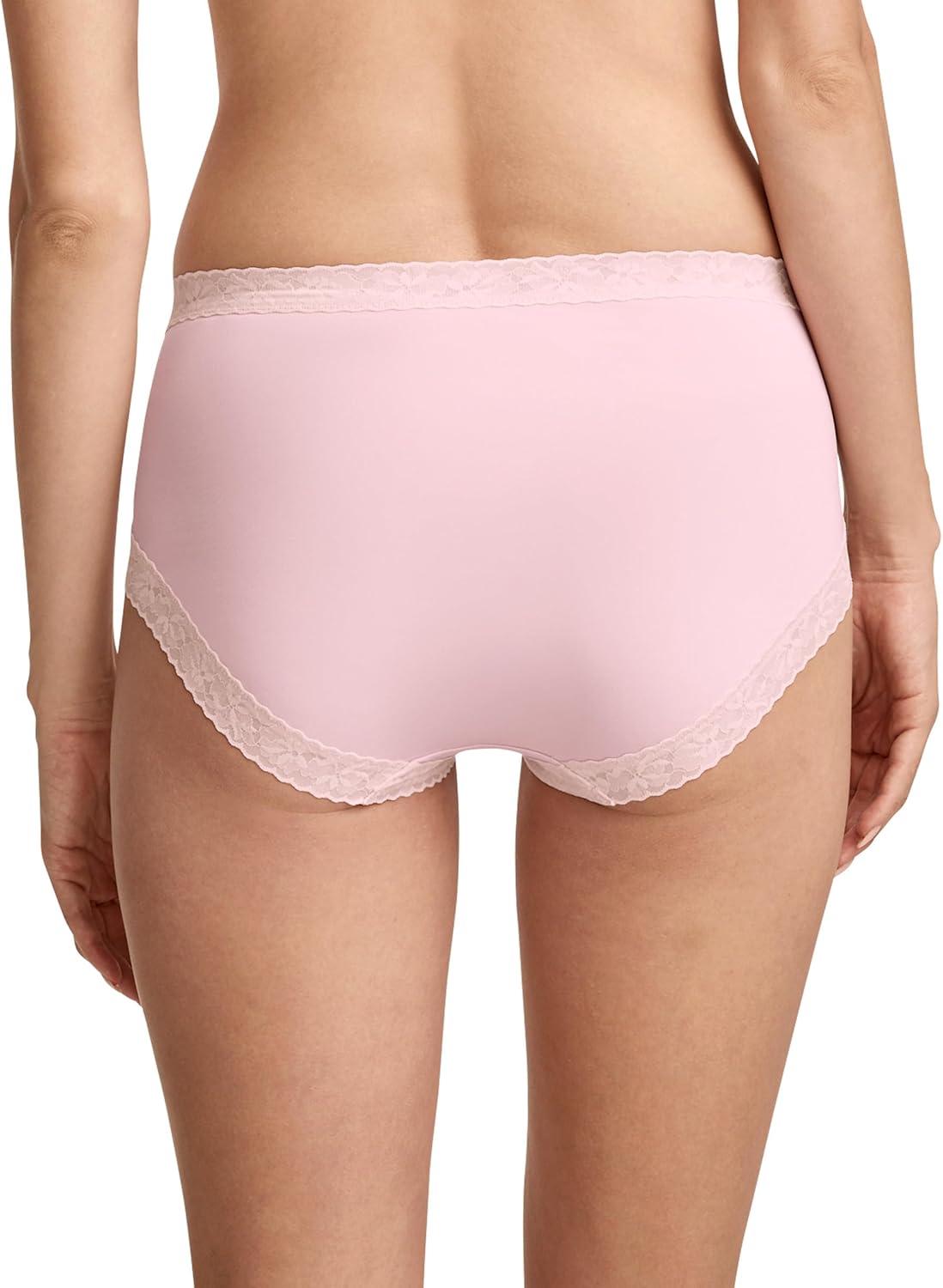 imageJockey Womens Underwear Soft Stretch Lace Microfiber BriefPink Shadow