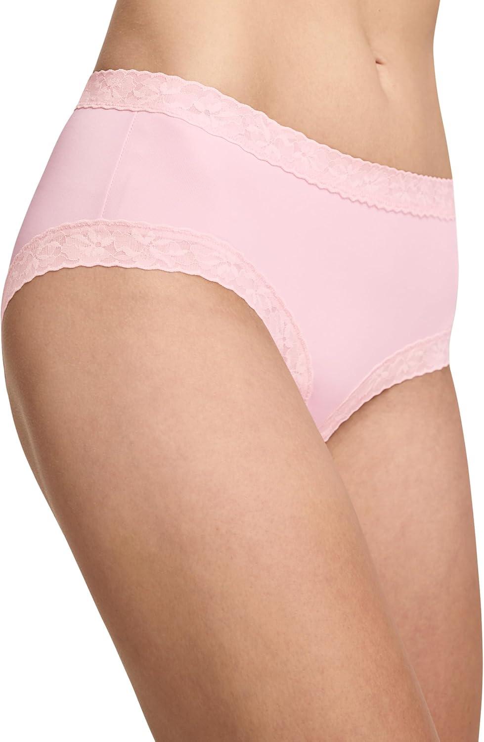 imageJockey Womens Underwear Soft Stretch Lace Microfiber HipsterPink Shadow