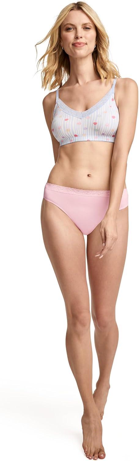 imageJockey Womens Underwear Soft Stretch Lace Microfiber ThongPink Shadow