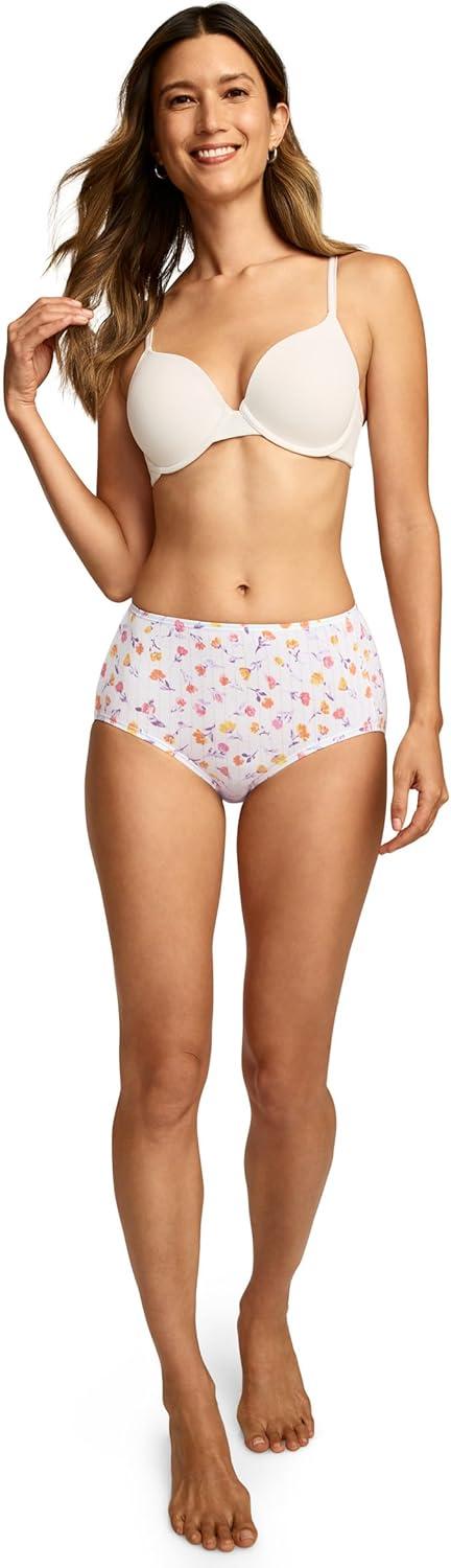 imageJockey Womens Underwear Supersoft Breathe Brief 3 PackFlower Toss