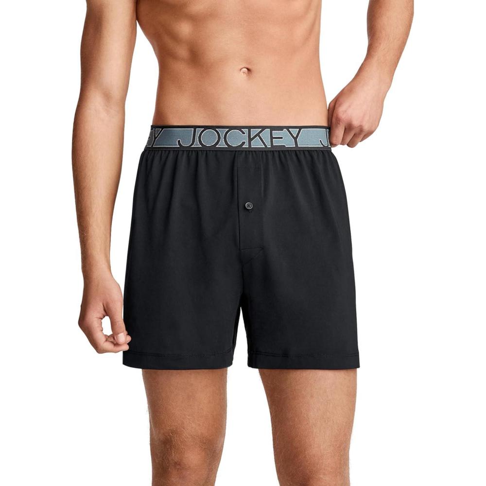 imageJockey Mens Underwear Active Microfiber 45 BoxerBlack Out