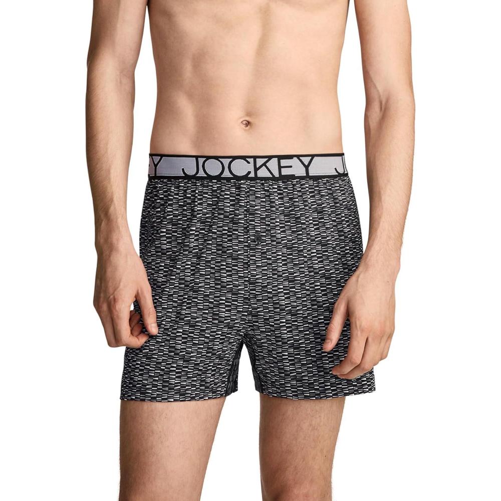 imageJockey Mens Underwear Active Microfiber 45 BoxerFunky Black and White Out
