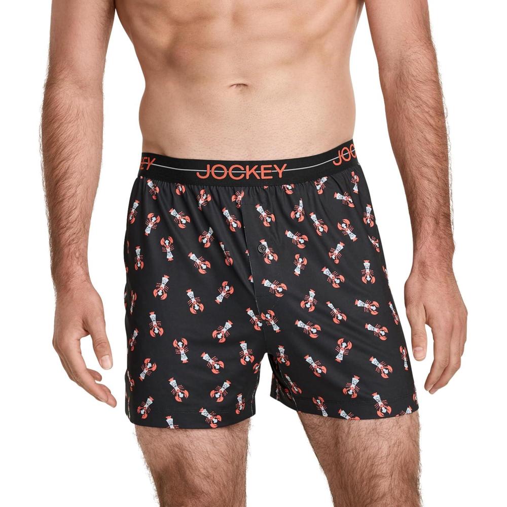 imageJockey Mens Underwear Active Microfiber 45 BoxerLucky Lobsters
