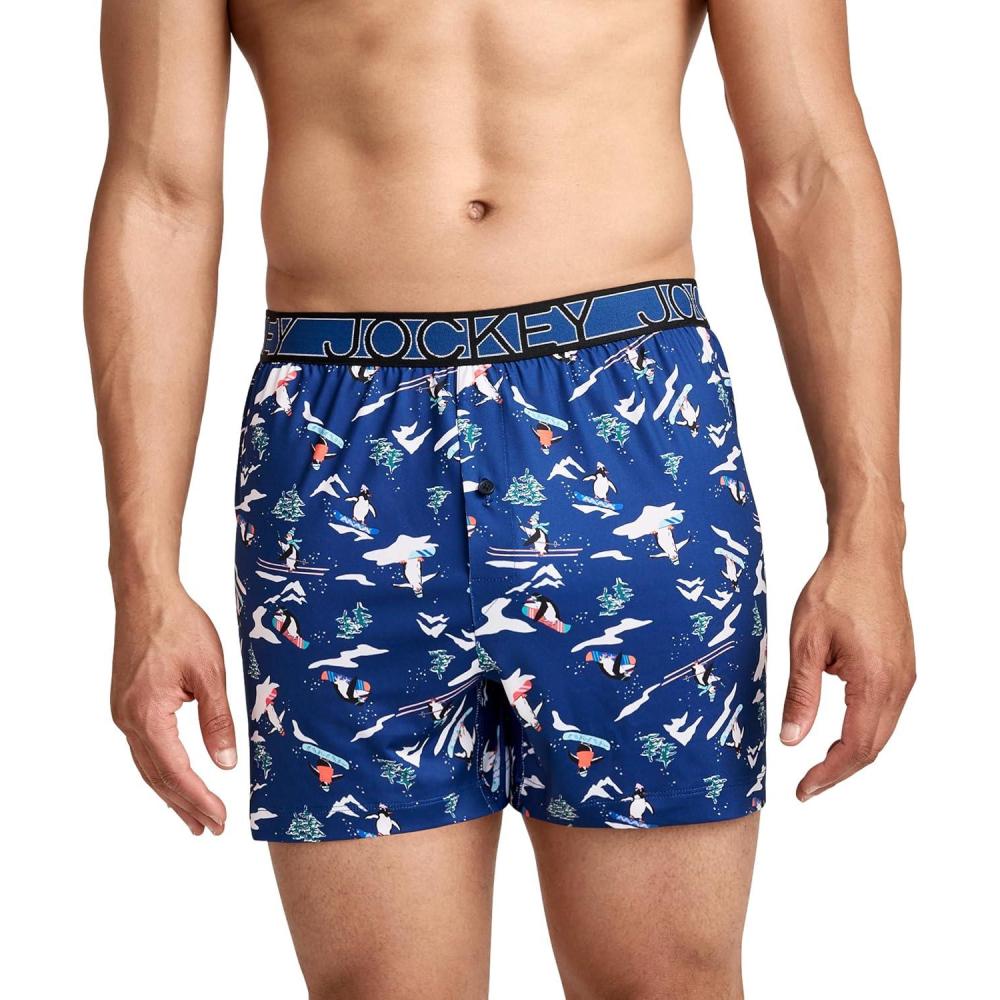 imageJockey Mens Underwear Active Microfiber 45 BoxerPenguin Slopes