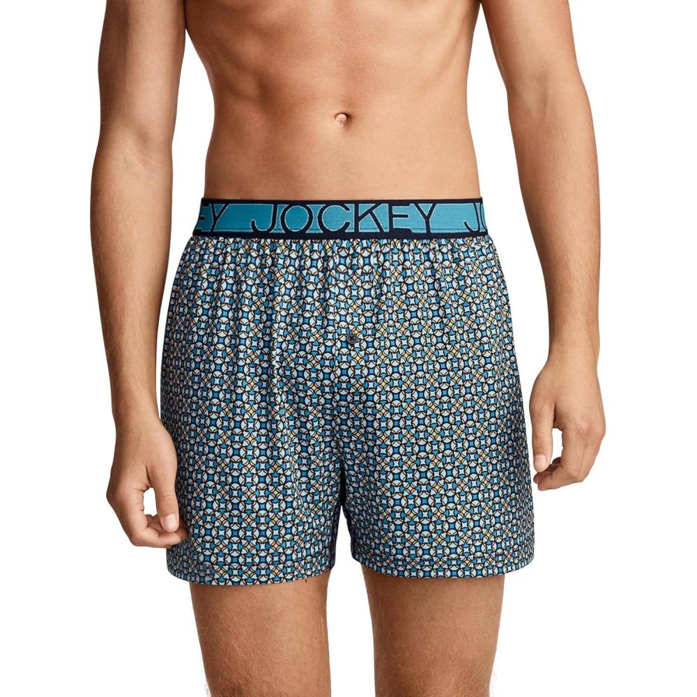 imageJockey Mens Underwear Active Microfiber 45 BoxerTidal Tile