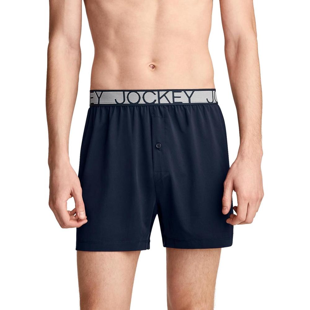 imageJockey Mens Underwear Active Microfiber 45 BoxerTrue Navy Blue
