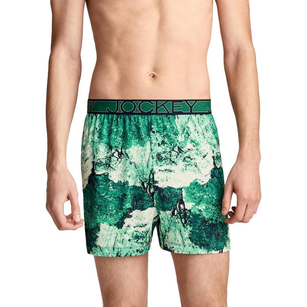 imageJockey Mens Underwear Active Microfiber 45 BoxerVivid Foliage