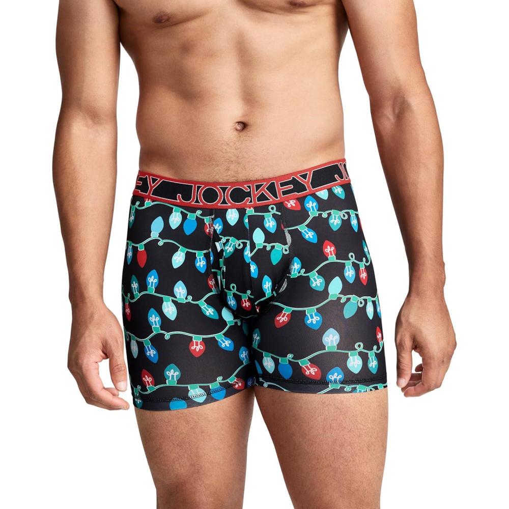 imageJockey Mens Underwear Active Microfiber 5 Boxer BriefBlack Lights