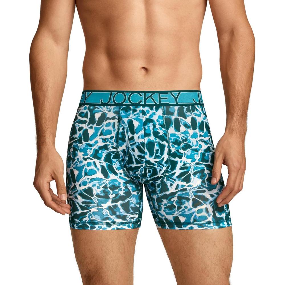 imageJockey Mens Underwear Active Microfiber 5 Boxer BriefClear Lake