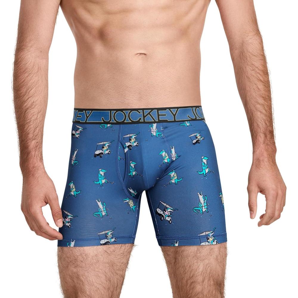 imageJockey Mens Underwear Active Microfiber 5 Boxer BriefGolfing Gators