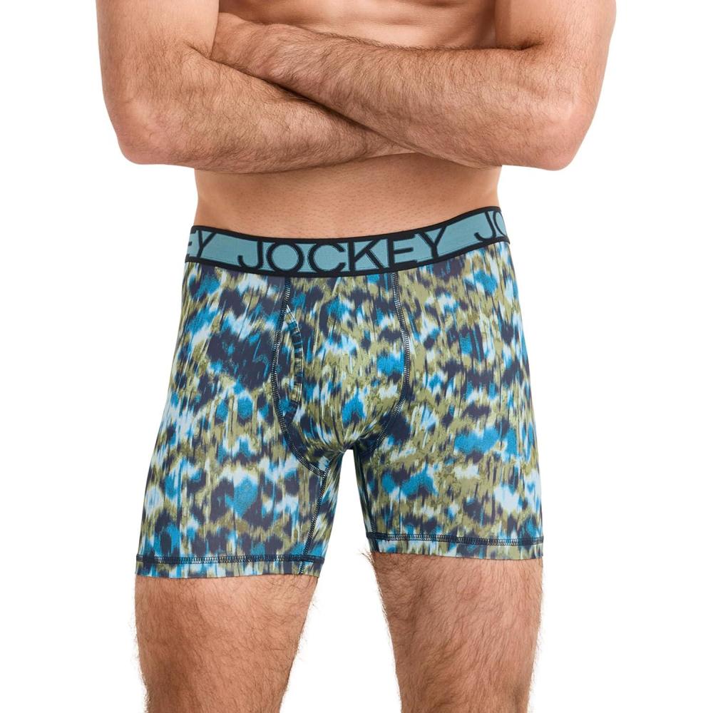imageJockey Mens Underwear Active Microfiber 5 Boxer BriefIncited Ikat