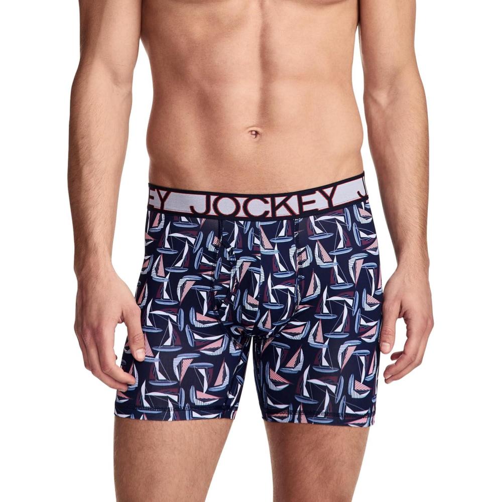 imageJockey Mens Underwear Active Microfiber 5 Boxer BriefJibe Ho
