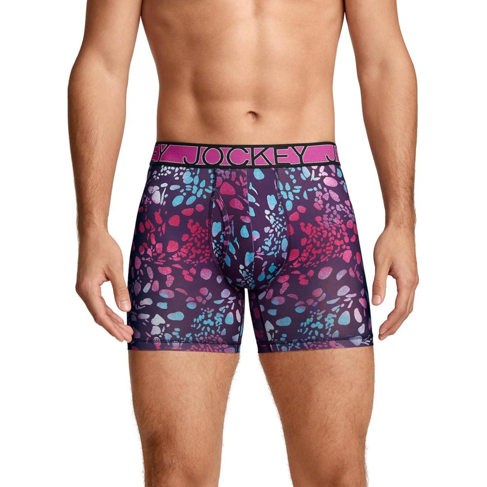imageJockey Mens Underwear Active Microfiber 5 Boxer BriefPurple Basil