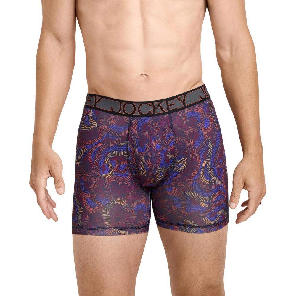 imageJockey Mens Underwear Active Microfiber 5 Boxer BriefScratchboard