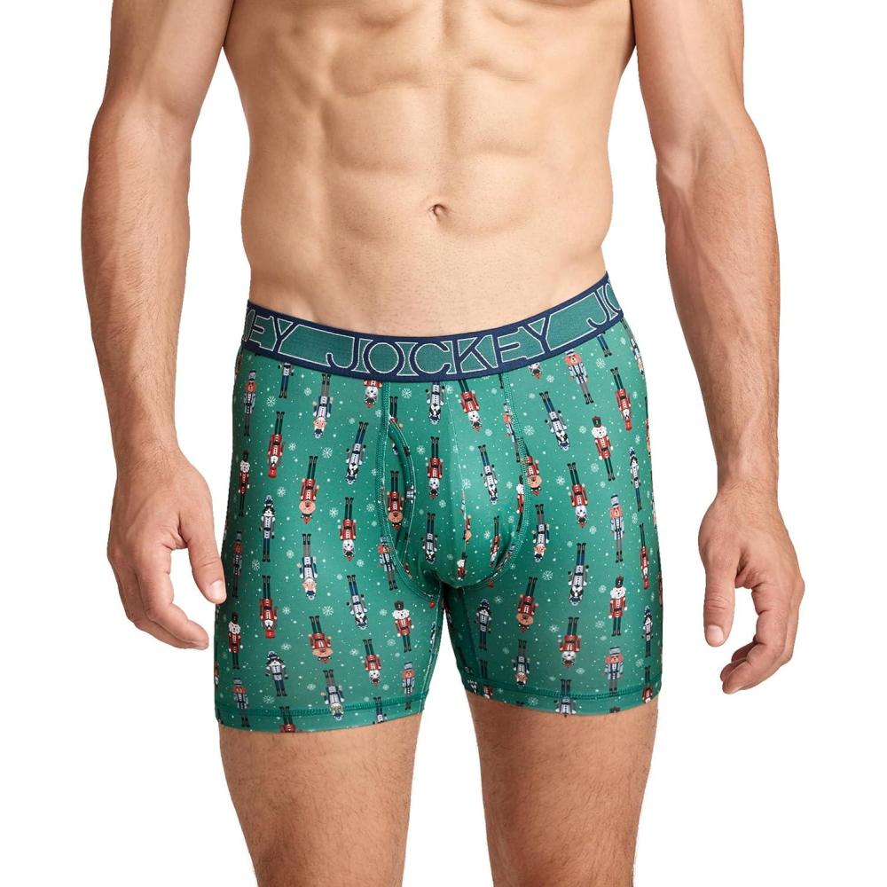 imageJockey Mens Underwear Active Microfiber 5 Boxer BriefSmall Animals