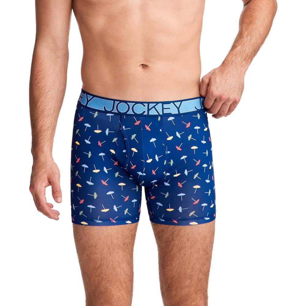 imageJockey Mens Underwear Active Microfiber 5 Boxer BriefUmbrella Toss