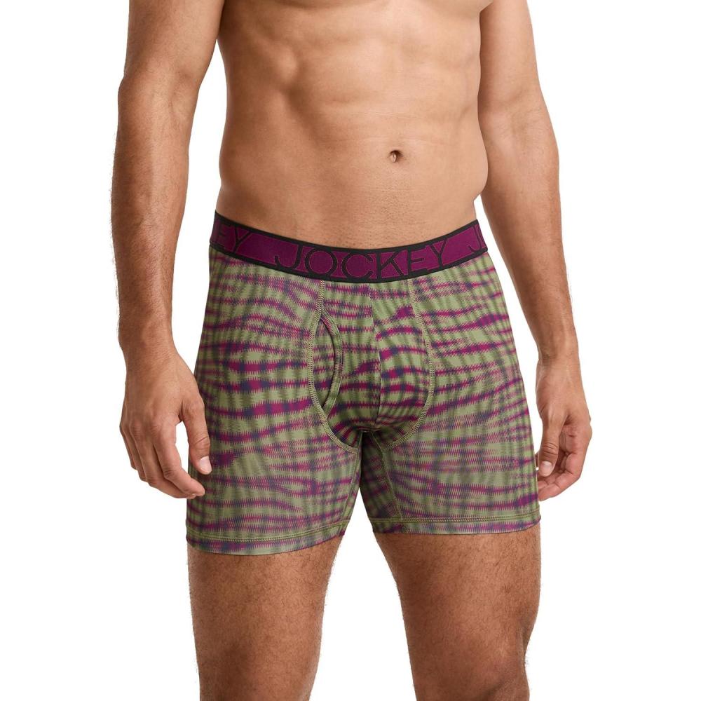 imageJockey Mens Underwear Active Microfiber 5 Boxer BriefVibrations