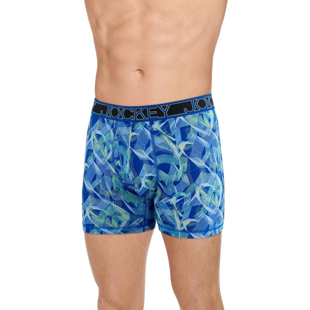 imageJockey Mens Underwear Active Microfiber 5 Boxer BriefVortex
