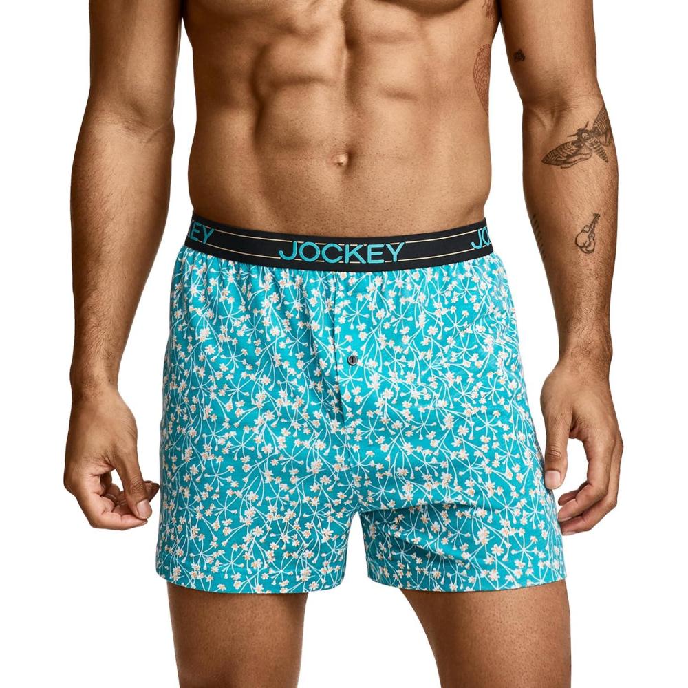 imageJockey Mens Underwear ActiveBlend Knit 5 BoxerFloral Whisper