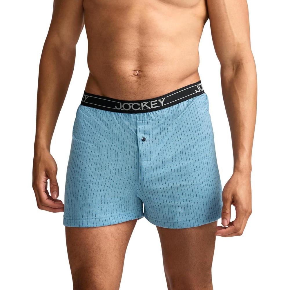 imageJockey Mens Underwear ActiveBlend Knit 5 BoxerRain Stripe