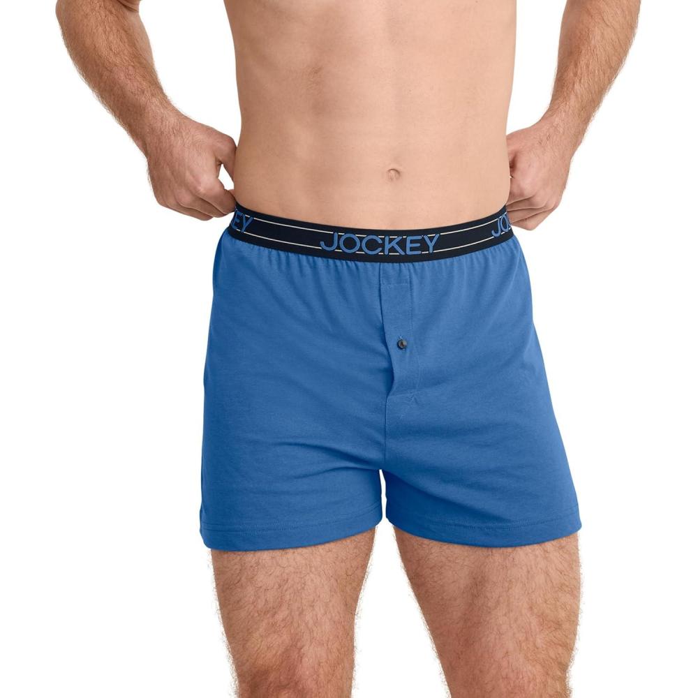 imageJockey Mens Underwear ActiveBlend Knit 5 BoxerTrue Blue