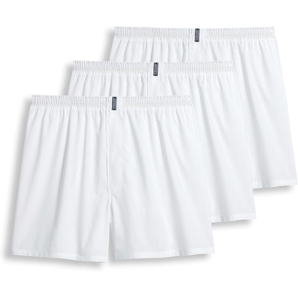 imageJockey Mens Underwear Classics Full Cut 5 Boxer 3 PackWhite