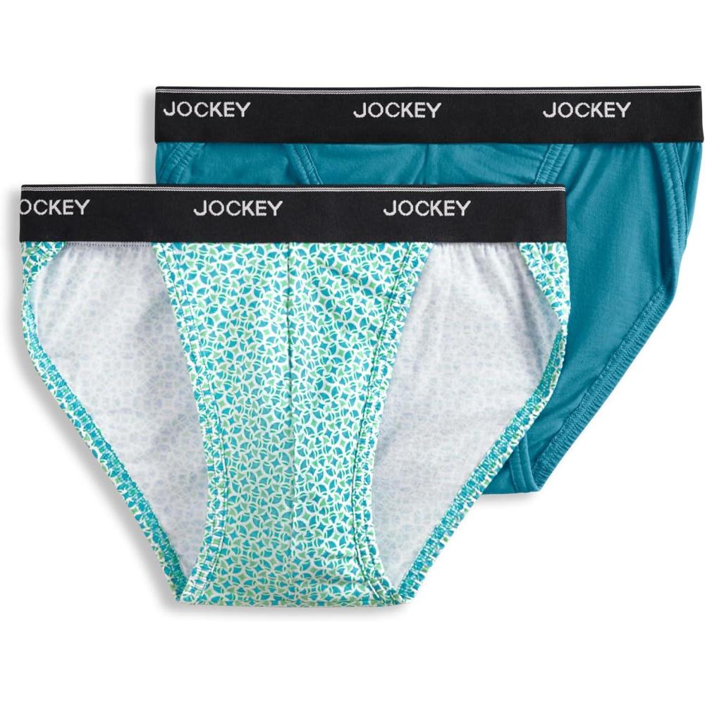 imageJockey Mens Underwear Mens Elance String Bikini 2 PackTidal Tile