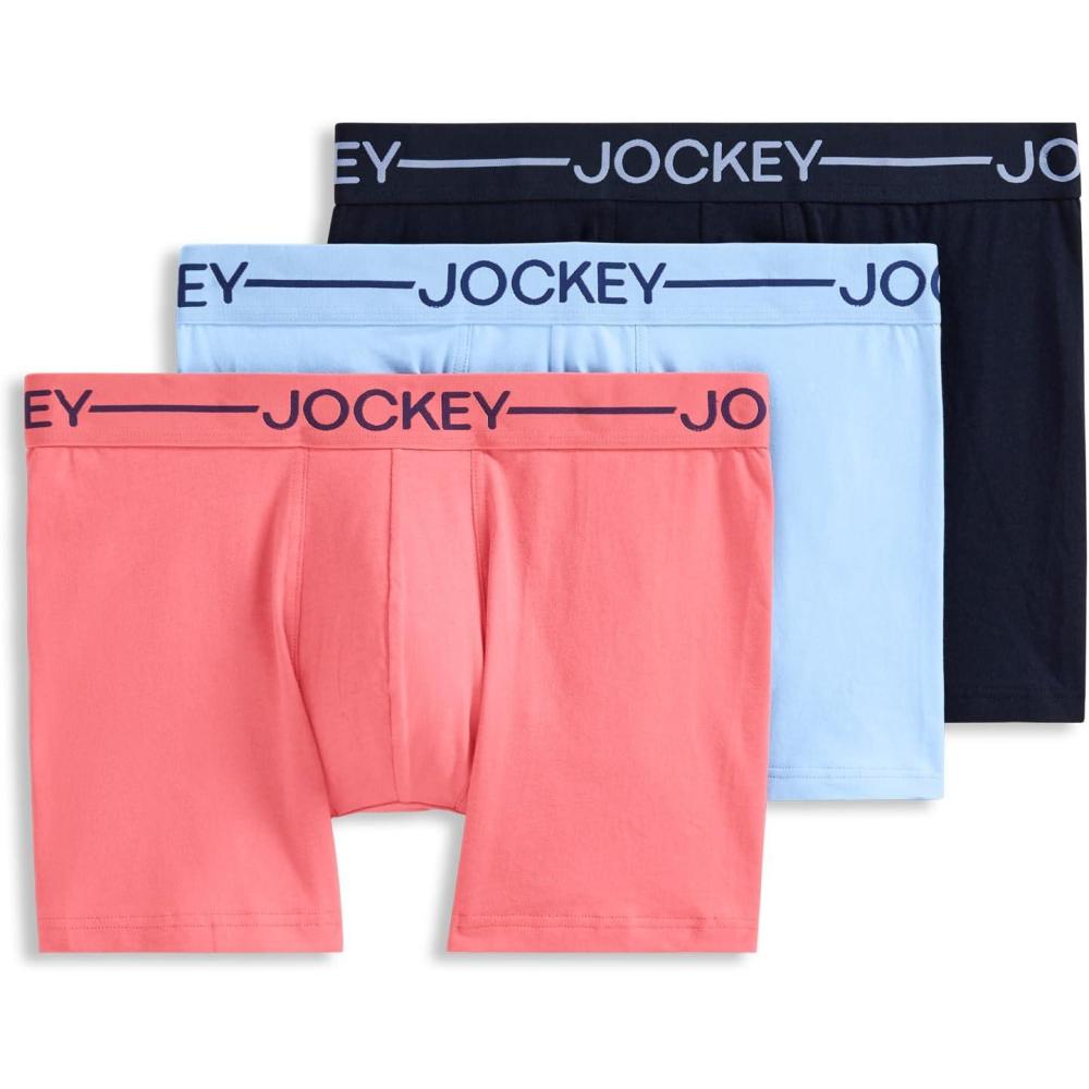 imageJockey Mens Underwear Organic Cotton Stretch 4 Trunk 3 PackSky Bloom