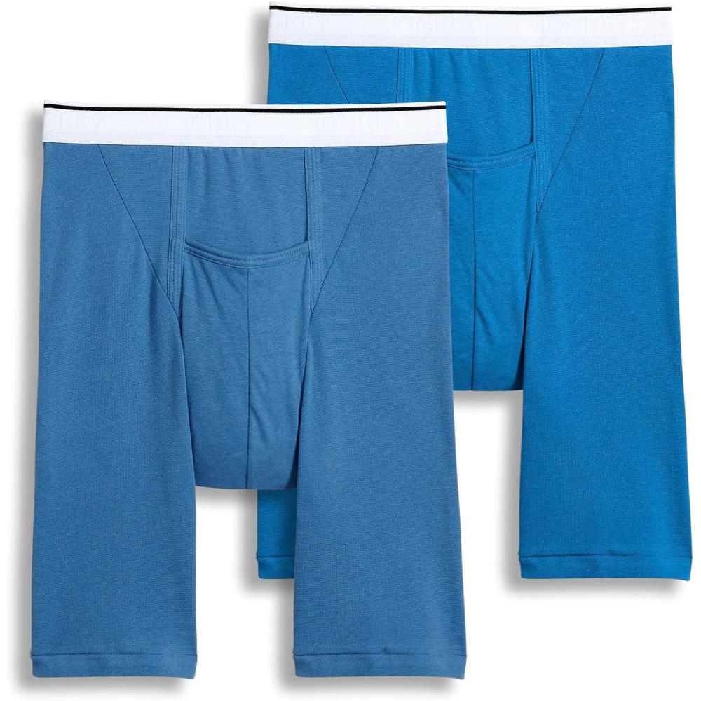 imageJockey Mens Underwear Pouch 10 Midway Brief 2 PackOcean BlueJust Blue