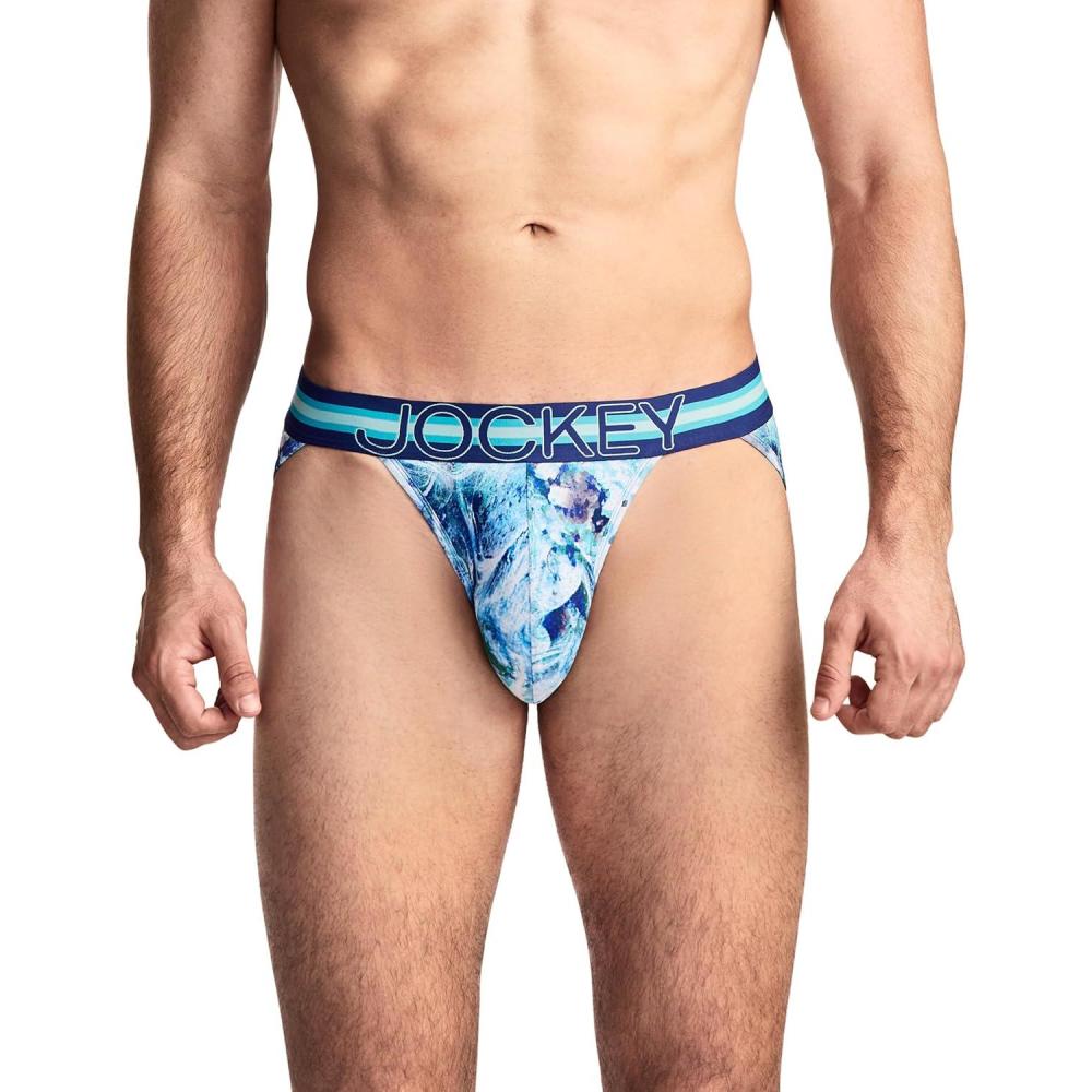 imageJockey Mens Underwear Sport Stability Pouch Microfiber String BikiniBlue Stones